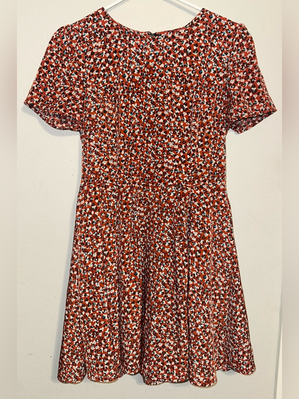 Forever 21 Red and Beige Patterned Dress